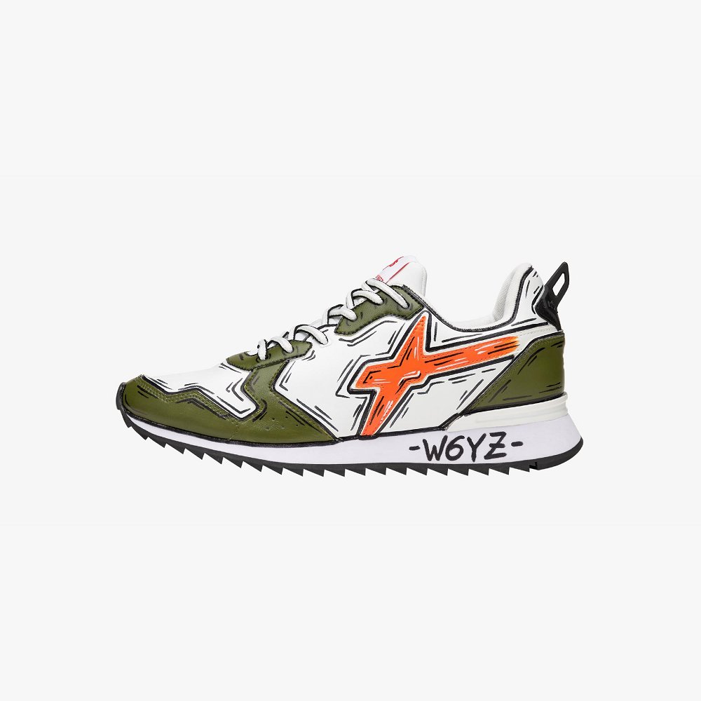 Basket W6YZ Green/White/Orange Homme | ZBU-56955716